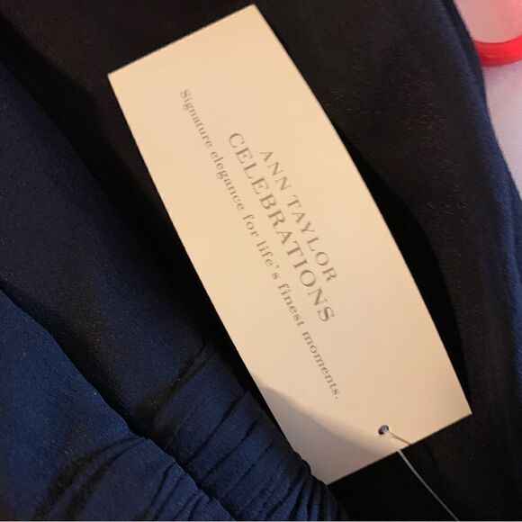 Ann Taylor Loft ‘Celebrations Silk Dress Black Removable Straps Lined Sz 14 NWT - Picture 8 of 12